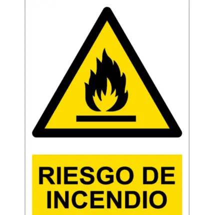 Señal / Cartel de Riesgo de incendio
