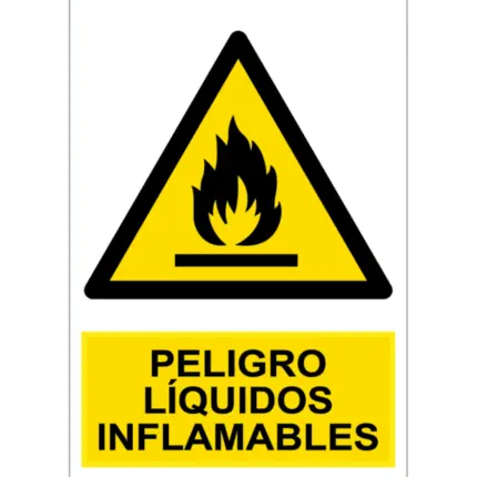 Señal / Cartel de Peligro Líquidos Inflamables