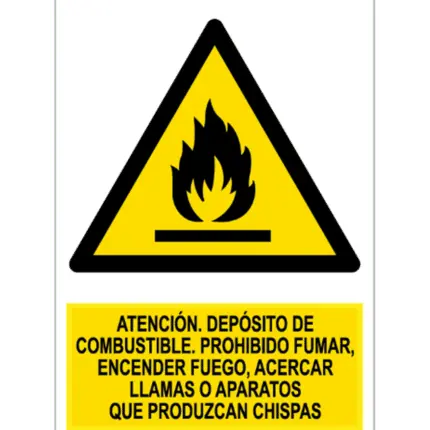 Señal / Cartel de Atención Depósito de Combustible