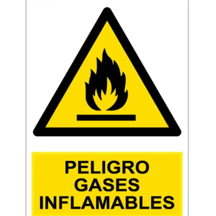 Señal / Cartel de Peligro. Gases inflamables
