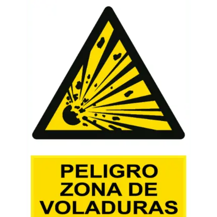 Señal / Cartel de Peligro. Zona de voladuras