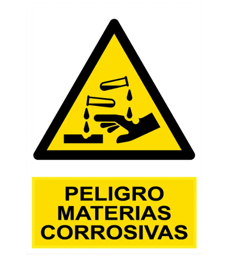 AD-2070 Señal / Cartel de Peligro. Materias corrosivas
