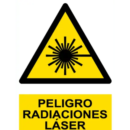 Señal / Cartel de Peligro. Radiaciones láser