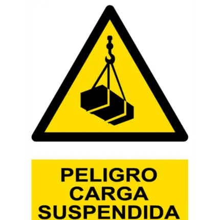 Señal / Cartel de Peligro. Carga suspendida