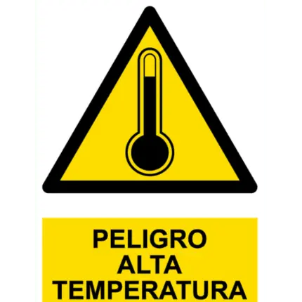 Señal / Cartel de Peligro. Alta temperatura