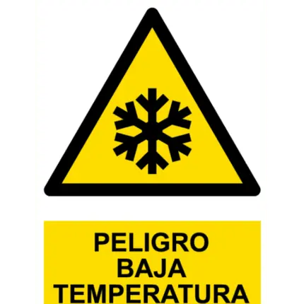 Señal / Cartel de Peligro. Baja temperatura