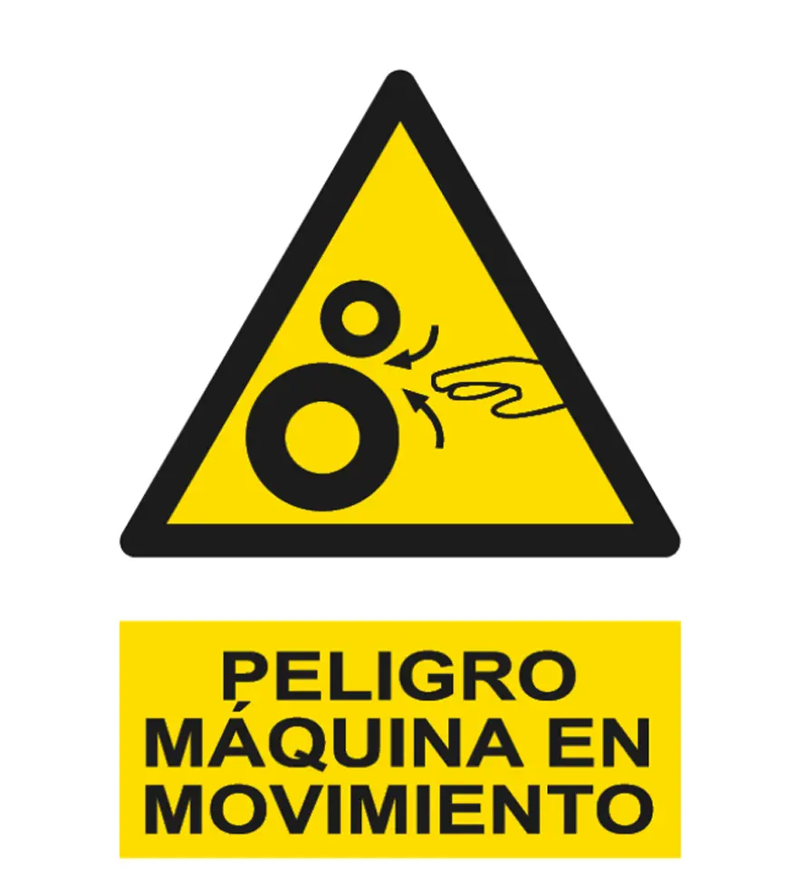 AD-2200 Señal / Cartel de Peligro. Máquina en movimiento