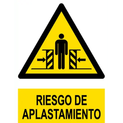 Señal / Cartel de Riesgo de aplastamiento