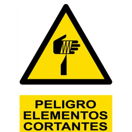 Señal / Cartel de Peligro. Elementos cortantes
