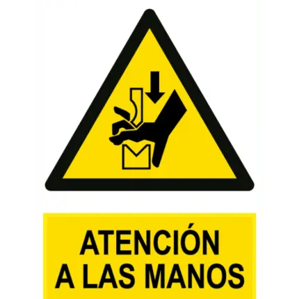 Señal / Cartel de Atención a las manos