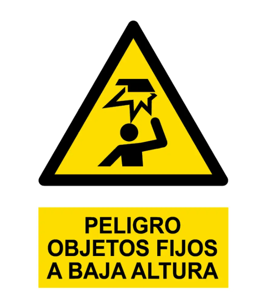 AD-2340 Señal / Cartel de Peligro. Objetos fijos a baja altura