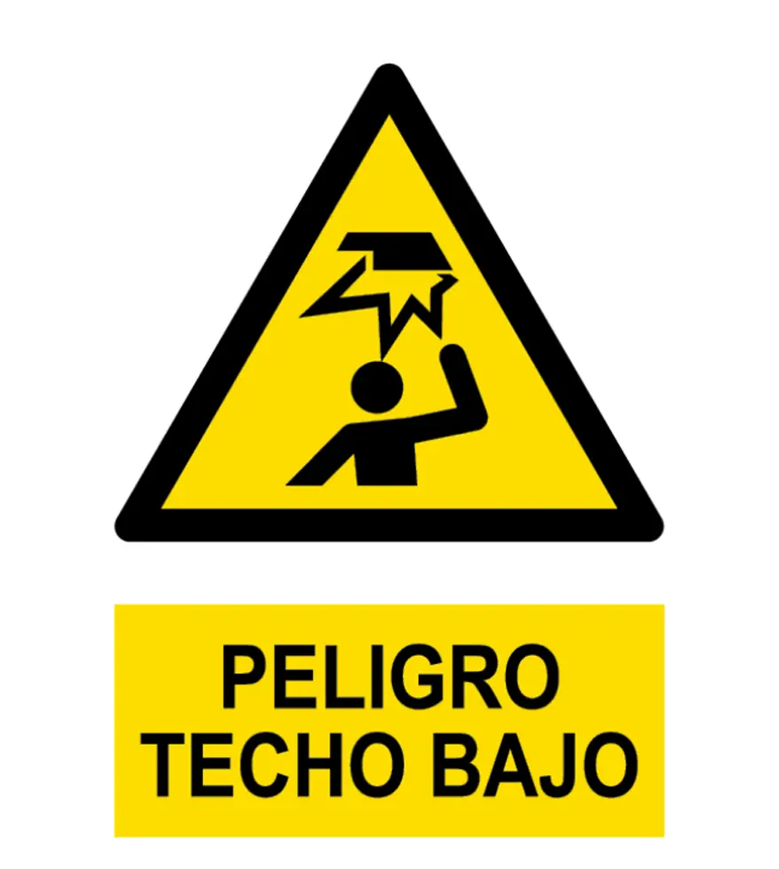 AD-2345 Señal / Cartel de Peligro. Techo bajo