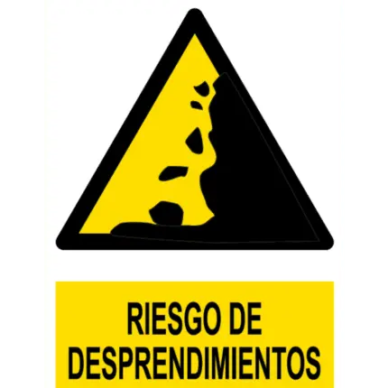 Señal / Cartel de Riesgo de desprendimientos