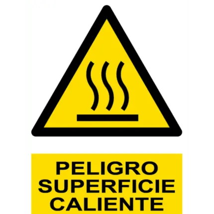 Señal / Cartel de Peligro. Superficie caliente