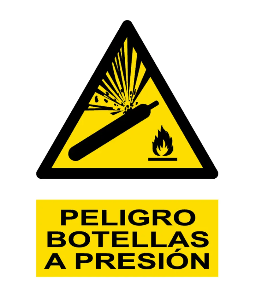 AD-2470 Señal / Cartel de Peligro. Botellas a presión