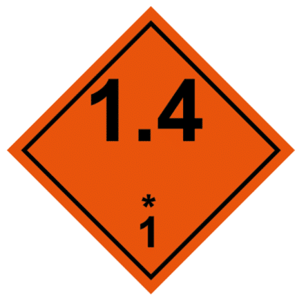 Señal de Riesgo de explosión. División 1.4