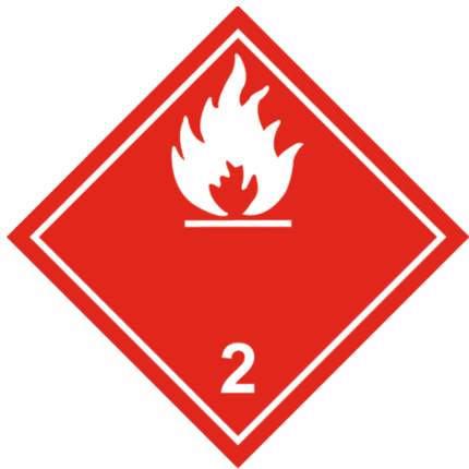 Señal de Gases inflamables. División 2.1. Llama blanca