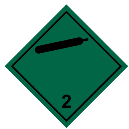 Señal de Gas no inflamable no tóxico. División 2.2. Negra