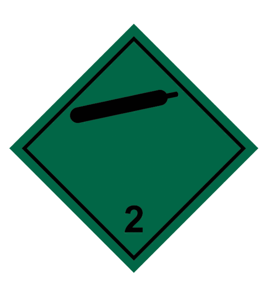 ADR-030 Señal de Gas no inflamable no tóxico. División 2.2. Negra