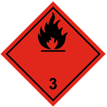 Sign of flammable liquids. Black flame