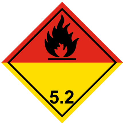 Señal de Peróxidos orgánicos. Llama negra