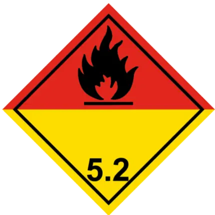 Señal de Peróxidos orgánicos. Llama negra