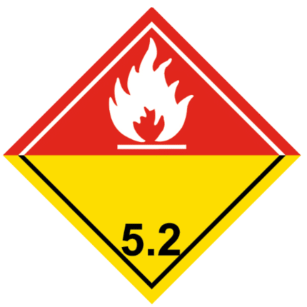 Señal de Peróxidos orgánicos. Llama blanca