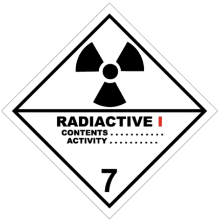 Señal de Materias radiactiva. Categoría I