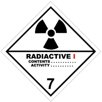 Señal de Materias radiactiva. Categoría I