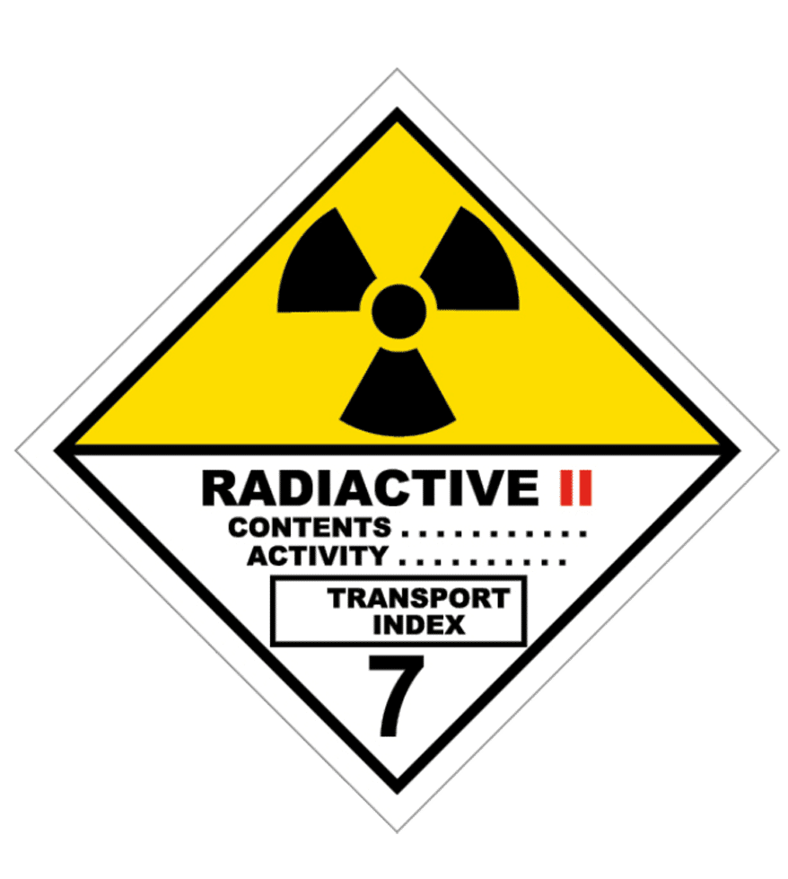 ADR-095 Señal de Materias radiactiva. Categoría II