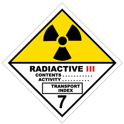 Señal de Materias radiactivas. Categoría III