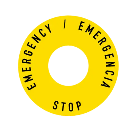 Señal de Botonera. Stop Emergency / Emergencia