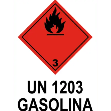 Señal / Cartel de UN 1203 Gasolina