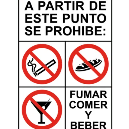 Señal / Cartel de A partir de este punto se prohibe