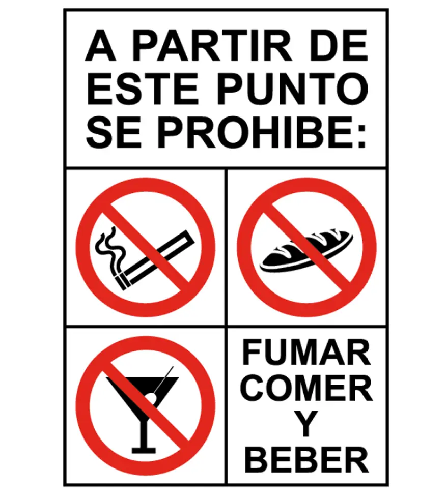 CC-50 Señal / Cartel de A partir de este punto se prohibe