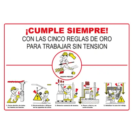 Cartel informativo de Reglas para trabajar sin tensión