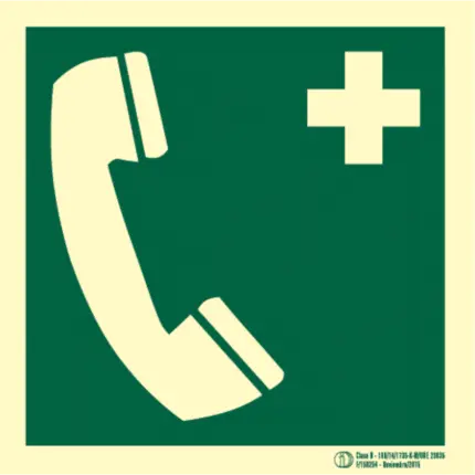 Señal / Cartel Teléfono de emergencia. Clase B