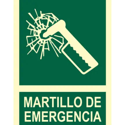 Señal / Cartel de Martillo de emergencia. Clase B