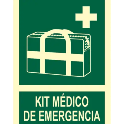 Señal / Cartel de KIT Médico de emergencia. Clase B
