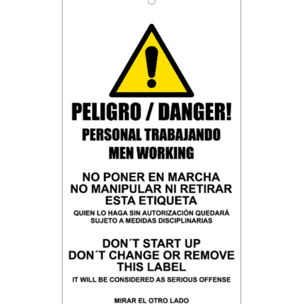Danger Lock Card. Staff working