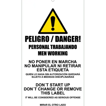 Danger Lock Card. Staff working