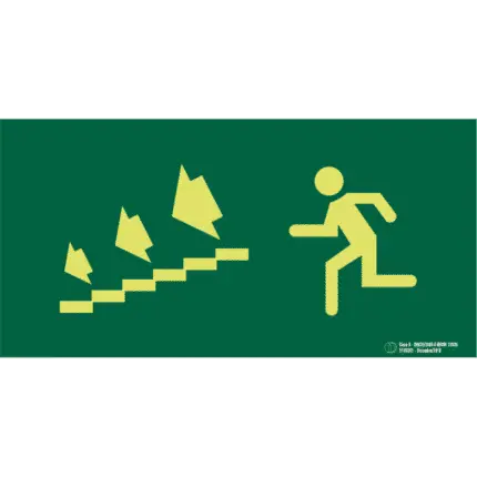 Señal / Cartel de Salida escalera evacuación. Clase A