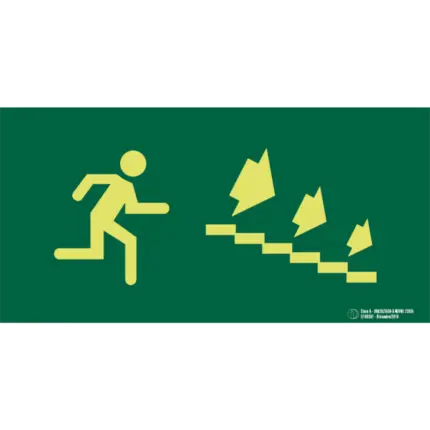 Señal / Cartel de Salida escalera evacuación. Clase A