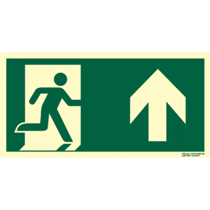Señal / Cartel evacuación con flecha. Clase B