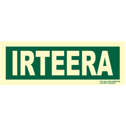 Señal / Cartel de Irteera / Salida. Bilingüe Clase B