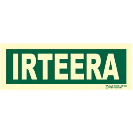 Señal / Cartel de Irteera / Salida. Bilingüe Clase B