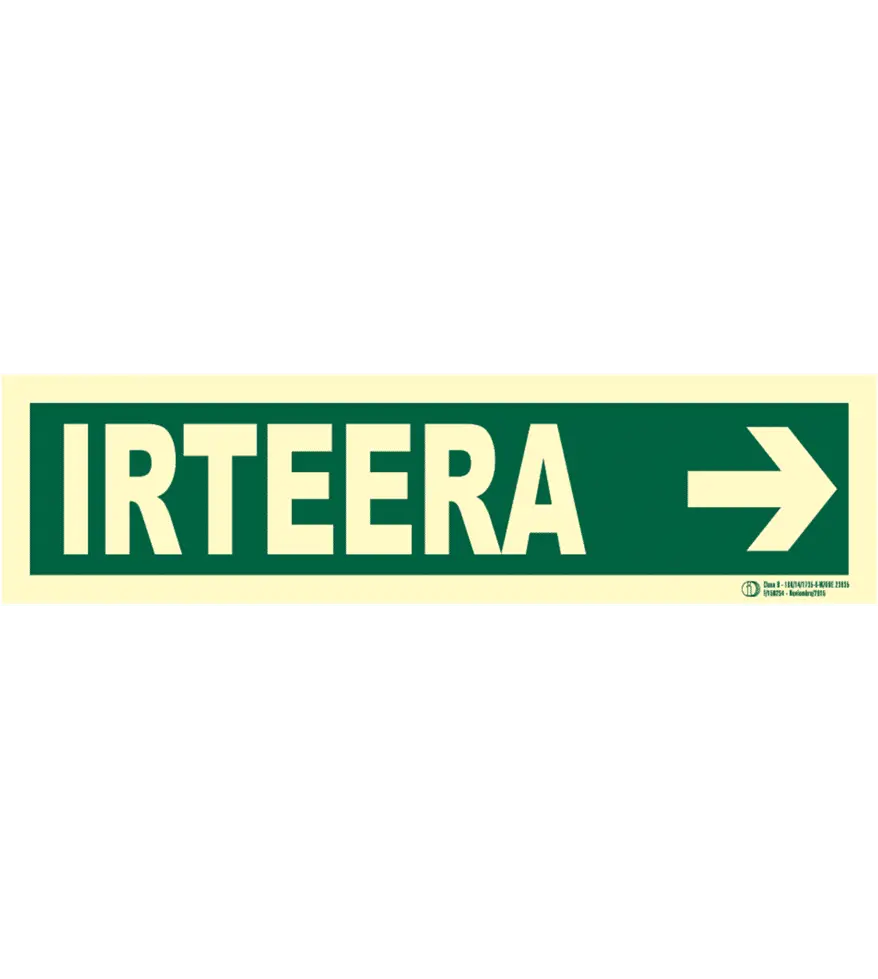 EYS-1675 Señal / Cartel de Irteera / Salida. Bilingüe Clase B