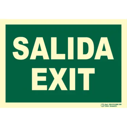 Señal / Cartel de Salida - Exit. Clase B