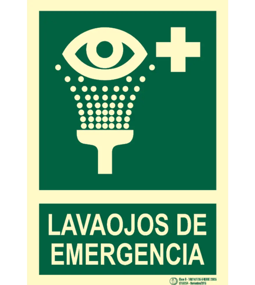 EYS-2030 Señal / Cartel de Lavaojos de emergencia. Clase B