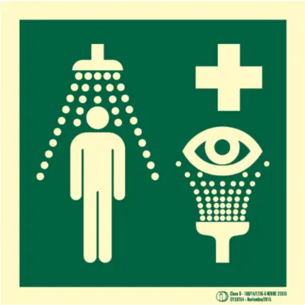 Señal / Cartel Ducha y Lavaojos de emergencia. Clase B